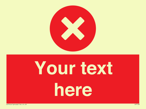 Custom red background, circle with cross