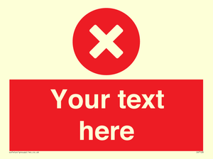 Custom red background, circle with cross