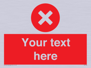 Custom red background, circle with cross