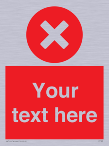 Custom red background, circle with cross