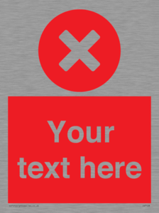 Custom red background, circle with cross