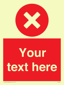 Custom red background, circle with cross