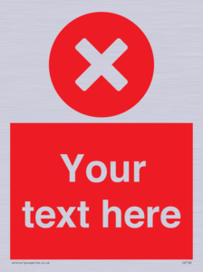 Custom red background, circle with cross