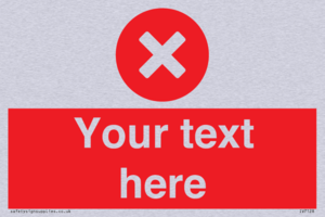 Custom red background, circle with cross