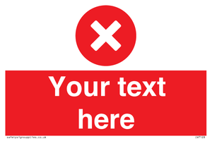 Custom red background, circle with cross