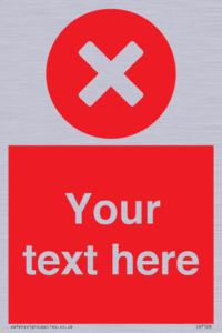 Custom red background, circle with cross