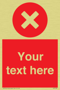 Custom red background, circle with cross