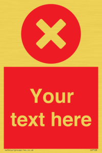 Custom red background, circle with cross