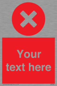 Custom red background, circle with cross