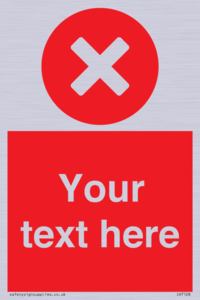 Custom red background, circle with cross