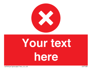 Custom red background, circle with cross