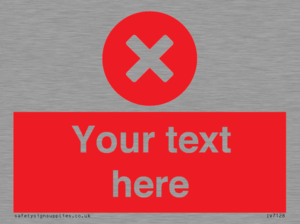 Custom red background, circle with cross