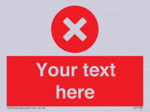 Custom red background, circle with cross