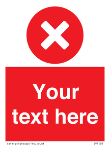 Custom red background, circle with cross