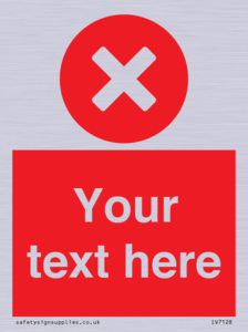 Custom red background, circle with cross