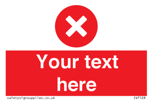 Custom red background, circle with cross