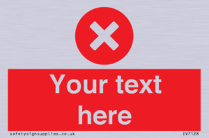 Custom red background, circle with cross