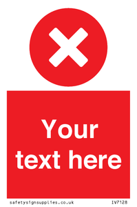 Custom red background, circle with cross