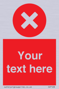 Custom red background, circle with cross