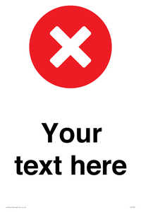 Custom plain background, red circle with a cross