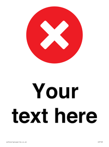 Custom plain background, red circle with a cross