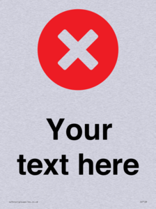 Custom plain background, red circle with a cross