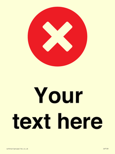 Custom plain background, red circle with a cross