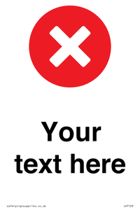 Custom plain background, red circle with a cross