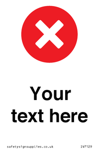 Custom plain background, red circle with a cross