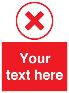 Custom red background, red cross in circle