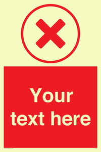 Custom red background, red cross in circle