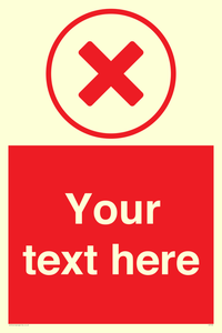 Custom red background, red cross in circle