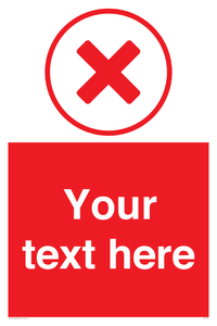 Custom red background, red cross in circle