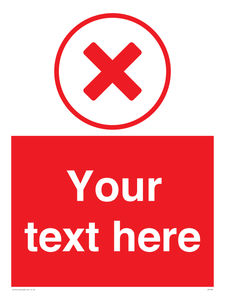 Custom red background, red cross in circle