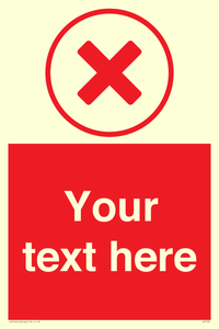 Custom red background, red cross in circle