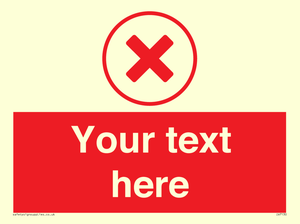 Custom red background, red cross in circle