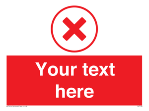 Custom red background, red cross in circle