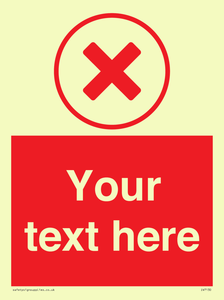 Custom red background, red cross in circle