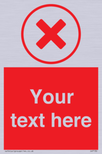 Custom red background, red cross in circle