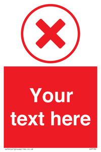 Custom red background, red cross in circle