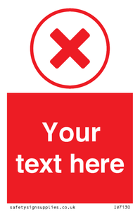 Custom red background, red cross in circle