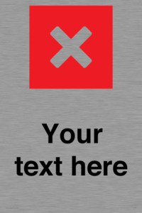 Custom plain background, red square with cross