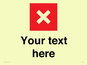 Custom plain background, red square with cross