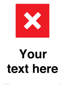 Custom plain background, red square with cross