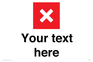 Custom plain background, red square with cross