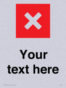 Custom plain background, red square with cross