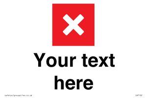 Custom plain background, red square with cross