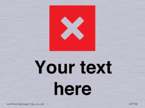 Custom plain background, red square with cross