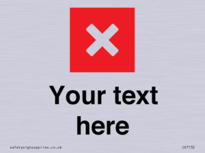 Custom plain background, red square with cross