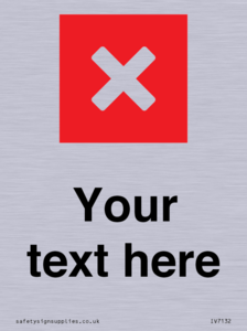 Custom plain background, red square with cross